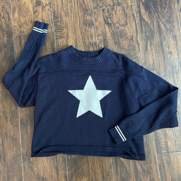 Arden B Navy Sweater Star USA crewneck size S - Picture 1 of 9